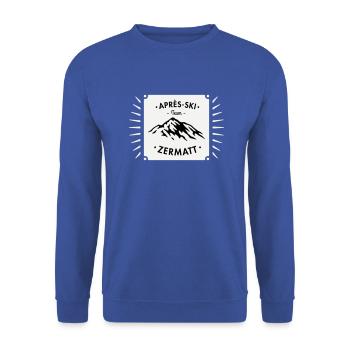 Après-Ski Zermatt - Unisex Sweatshirt - royal blue - Front - Alina (178cm) & Michal (187cm)