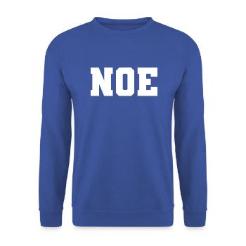 Name - Noe - Unisex Pullover - Royalblau - Vorne - Alina (178cm) & Michal (187cm)