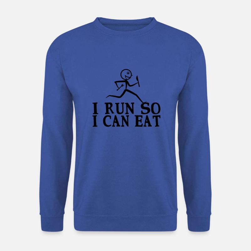 Laufendes Strichmännchen - laufen um zu essen - Unisex Pullover - Royalblau