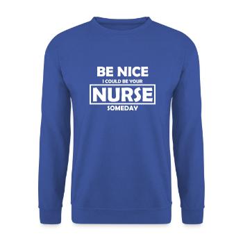 Nurse Krankenschwester Doktor - Unisex Pullover - Royalblau - Vorne - Alina (178cm) & Michal (187cm)