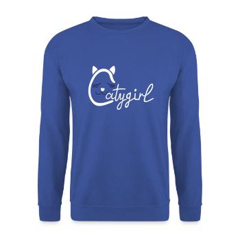 Catygirl - Unisex Pullover - Royalblau - Vorne - Alina (178cm) & Michal (187cm)