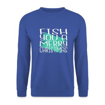 present sea cute gift fishing tournaments - Unisex Sweatshirt - royal blue - Front - Alina (178cm) & Michal (187cm)
