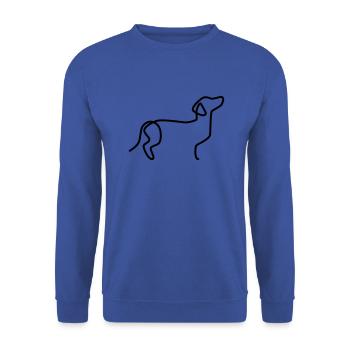Dackel - Unisex Pullover - Royalblau - Vorne - Alina (178cm) & Michal (187cm)