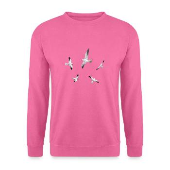 Mers, mouettes, hirondelles de mer, oiseaux marins - Sweat-shirt Unisexe - rose - Devant