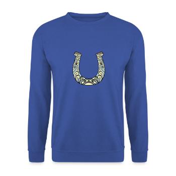 Huffero, fer à cheval No: 016 - Sweat-shirt Unisexe - bleu royal - Devant - Alina (178cm) & Michal (187cm)