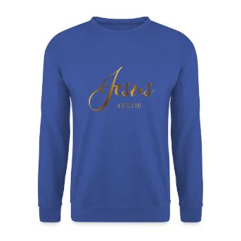 Jésus fils de Dieu - Sweat-shirt Unisexe - bleu royal - Devant - Alina (178cm) & Michal (187cm)