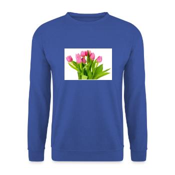 Tulips. Tulips - Unisex Sweatshirt - royal blue - Front - Alina (178cm) & Michal (187cm)