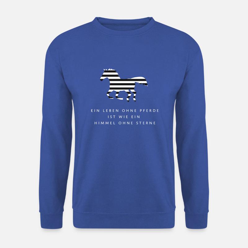 Pferd mit Streifen Pferdesprüche für Pferdemädchen - Unisex Pullover - Royalblau
