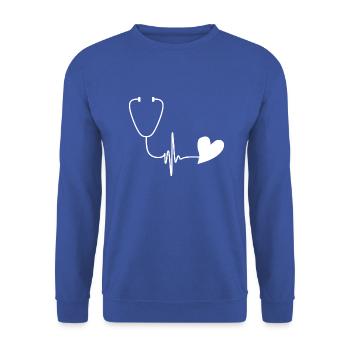 Nurse Krankenschwester Corona - Unisex Sweatshirt - royal blue - Front - Alina (178cm) & Michal (187cm)