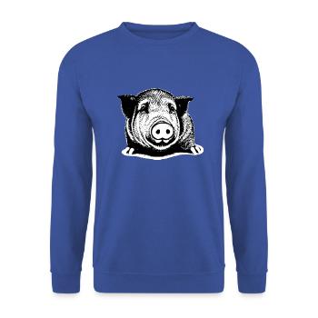 pig sweet pigs pigs animal animals 6 - Unisex Sweatshirt - royal blue - Front - Alina (178cm) & Michal (187cm)
