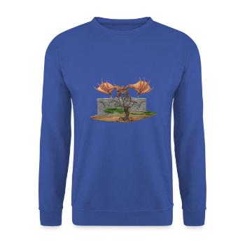 Fantasy - Unisex Pullover - Royalblau - Vorne - Alina (178cm) & Michal (187cm)