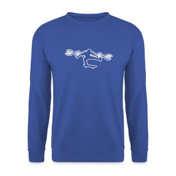 Skaten Skateboarding Skate-Fan Skater Skateboard - Unisex Pullover - Royalblau - Vorne - Alina (178cm) & Michal (187cm)