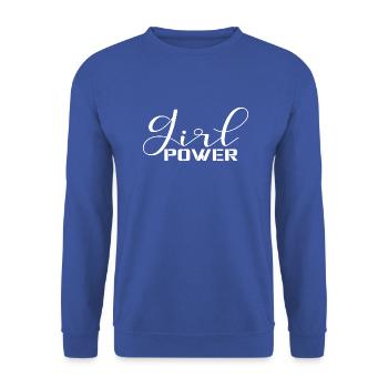 Girl Power Feminist Students GRL PWR Women - Unisex Sweatshirt - royal blue - Front - Alina (178cm) & Michal (187cm)