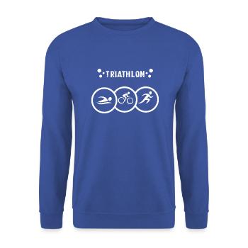 Triathlon Natation Bike Run Marathon - Sweat-shirt Unisexe - bleu royal - Devant - Alina (178cm) & Michal (187cm)