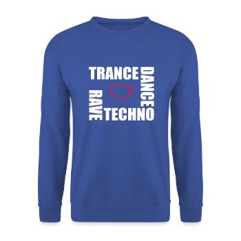 techno dance trance rave - Sweat-shirt Unisexe - bleu royal - Devant - Alina (178cm) & Michal (187cm)