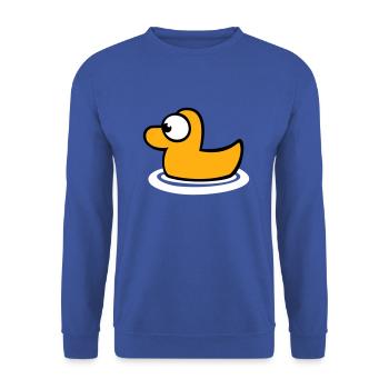 Badeente Quietscheente Wasser Vogel süß niedlich - Unisex Pullover - Royalblau - Vorne - Alina (178cm) & Michal (187cm)