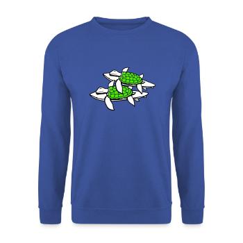 2 Water Turtles Surfer Surfing Surfboard Cute - Unisex Sweatshirt - royal blue - Front - Alina (178cm) & Michal (187cm)