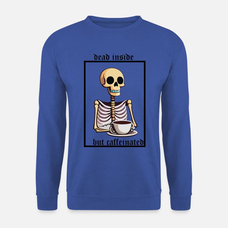 Skelett mit Kaffee - Unisex Pullover - Royalblau