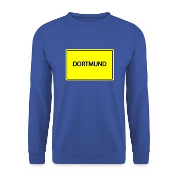 ortsschild dortmund - Unisex Pullover - Royalblau - Vorne - Alina (178cm) & Michal (187cm)