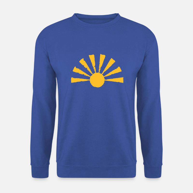 Halbe Sonne, "used look" - Unisex Pullover - Royalblau