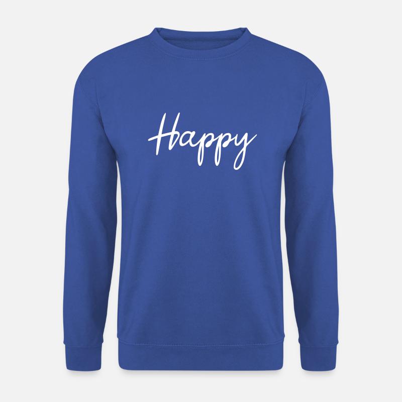 Happy Schriftzug, ich bin happy, glücklich - Unisex Pullover - Royalblau