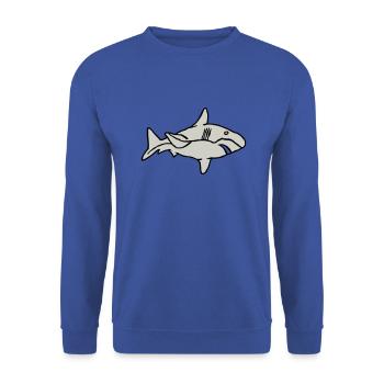 Poisson Requin Prédateur Eau Graffiti Océan - Sweat-shirt Unisexe - bleu royal - Devant - Alina (178cm) & Michal (187cm)