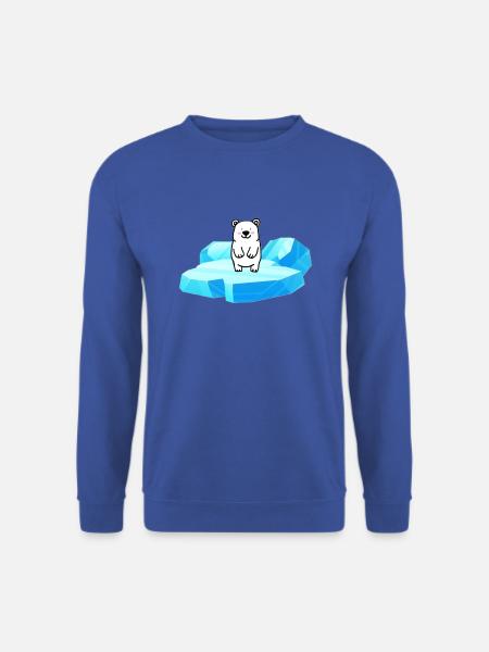 Süsser kleiner Eisbär auf einer Eisscholle - Unisex Pullover - Royalblau