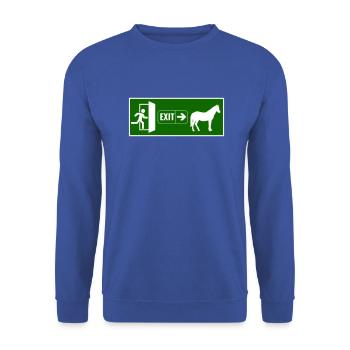 Exit raus zum pferd - Unisex Pullover - Royalblau - Vorne - Alina (178cm) & Michal (187cm)