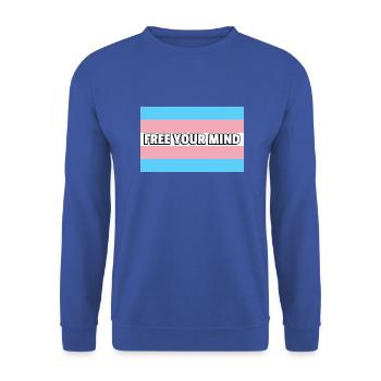 Trans Pride BEFREIEN SIE IHREN GEIST - Unisex Pullover - Royalblau - Vorne - Alina (178cm) & Michal (187cm)