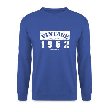 71 Year Old: Vintage Classic 1952 71st Birthday - Unisex Sweatshirt - royal blue - Front - Alina (178cm) & Michal (187cm)