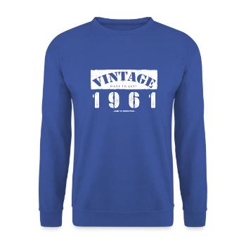 62 Year Old: Vintage Classic 1961 62nd Birthday - Unisex Sweatshirt - royal blue - Front - Alina (178cm) & Michal (187cm)