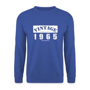 58 Year Old: Vintage Classic 1965 58th Birthday - Unisex Sweatshirt - royal blue - Front - Alina (178cm) & Michal (187cm)