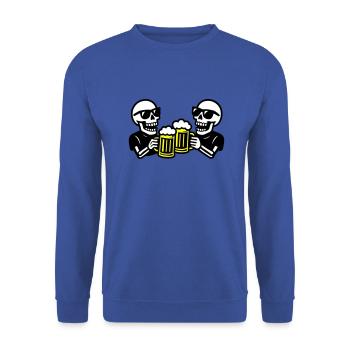 Skeleton Party Beer Team - Unisex Sweatshirt - royal blue - Front - Alina (178cm) & Michal (187cm)