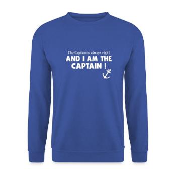 The captain is always right - Unisex Sweatshirt - royal blue - Front - Alina (178cm) & Michal (187cm)