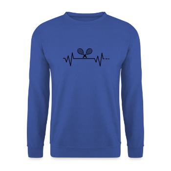 Heartbeat Tennis - Raquette de tennis, Sport, Jeu - Sweat-shirt Unisexe - bleu royal - Devant - Alina (178cm) & Michal (187cm)