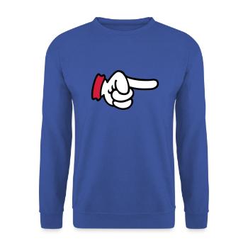 Doigt pointé / doigt pointé (3c) - Sweat-shirt Unisexe - bleu royal - Devant - Alina (178cm) & Michal (187cm)