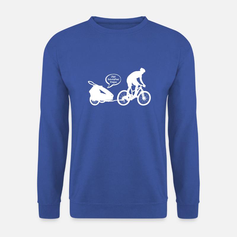 MTB Papa mit Fahrradanhänger Vatertag - Unisex Pullover - Royalblau