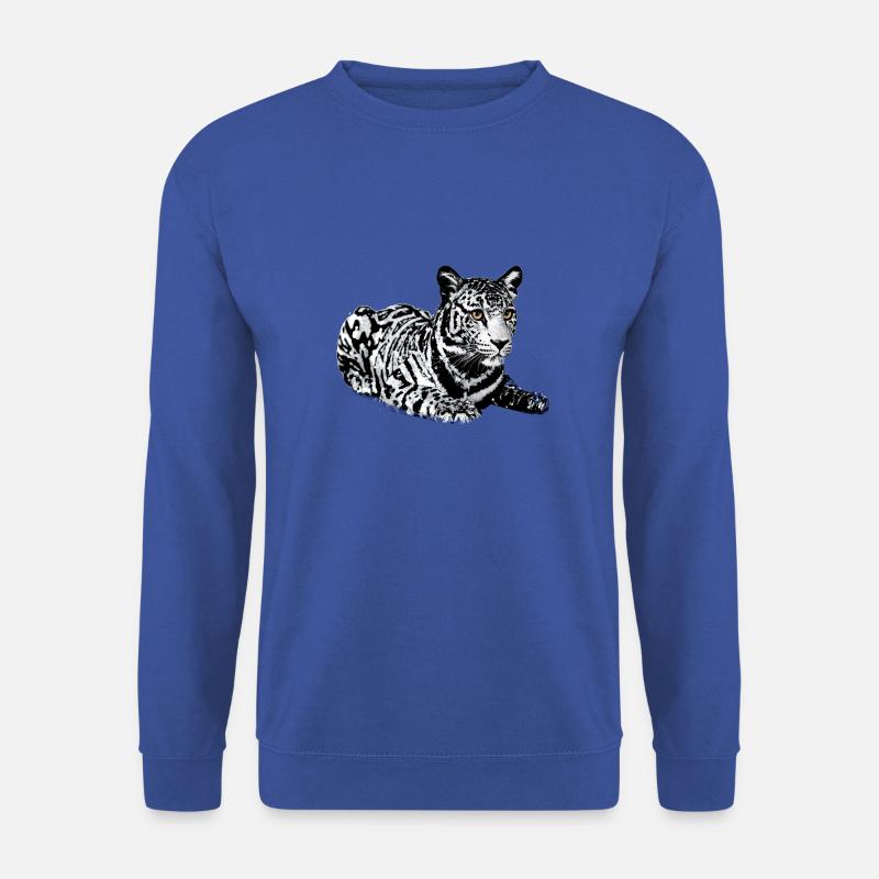 Tiger,leopard,sequins,glitter,black and white - Unisex Sweatshirt - royal blue