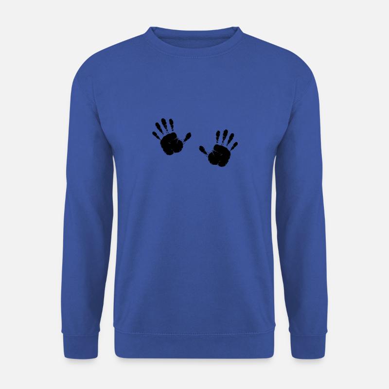 Schwarze Handabdrücke - Unisex Pullover - Royalblau