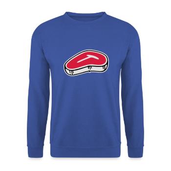 T-Bone Steak - Unisex Pullover - Royalblau - Vorne - Alina (178cm) & Michal (187cm)