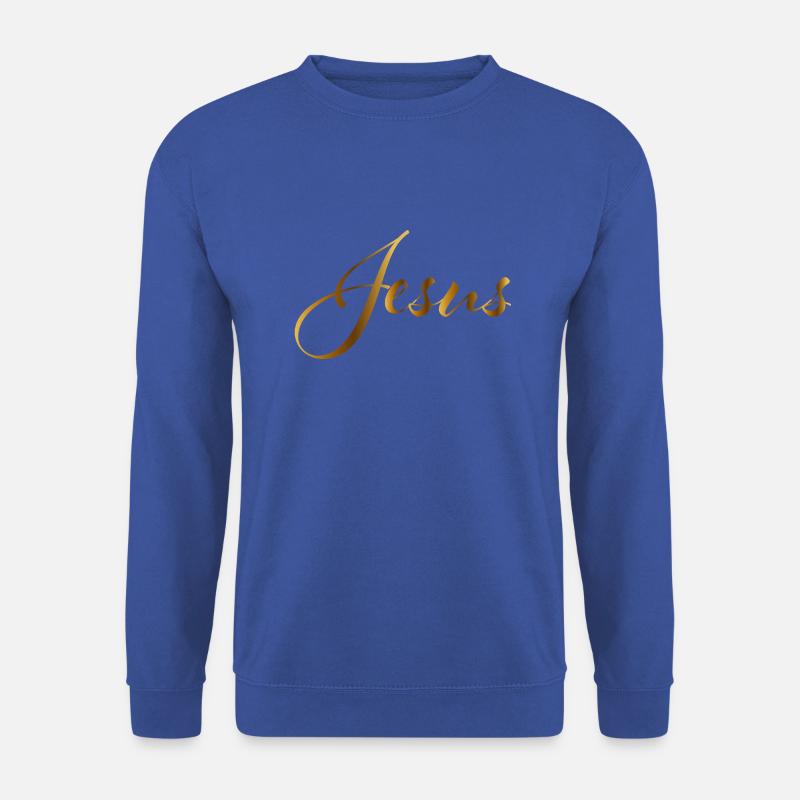Jesus Schriftzug gold - Unisex Pullover - Royalblau