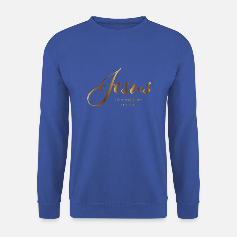 Jesus Schriftzug gold never ending love my savior - Unisex Pullover - Royalblau