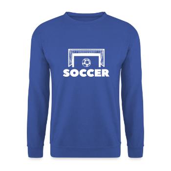 Fußball Soccer - Unisex Pullover - Royalblau - Vorne - Alina (178cm) & Michal (187cm)