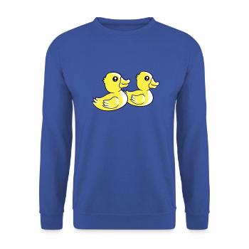 2 Ducks Swimming Water Couple Two Friends Team - Unisex Sweatshirt - royal blue - Front - Alina (178cm) & Michal (187cm)