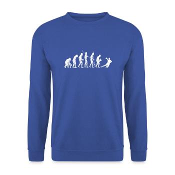Handball Handballspieler Handballer Handballverein - Unisex Pullover - Royalblau - Vorne - Alina (178cm) & Michal (187cm)
