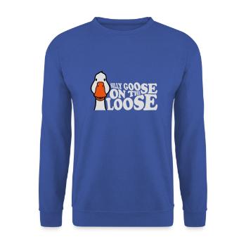 goose on the loose - Unisex Sweatshirt - royal blue - Front - Alina (178cm) & Michal (187cm)