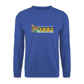 Les chanceux sont nés en 1991 tee St. Patrick’s - Sweat-shirt Unisexe - bleu royal - Devant - Alina (178cm) & Michal (187cm)