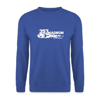 357MagMotiv - Unisex Pullover - Royalblau - Vorne - Alina (178cm) & Michal (187cm)