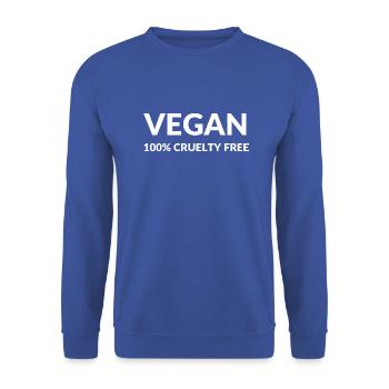 VEGAN 100 pourcent CRUELTY Free - Sweat-shirt Unisexe - bleu royal - Devant - Alina (178cm) & Michal (187cm)