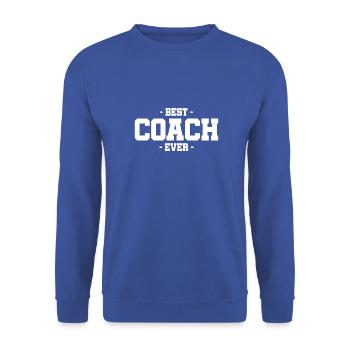 Best Coach Ever Trainer Team Training Athlet Sport - Unisex Pullover - Royalblau - Vorne - Alina (178cm) & Michal (187cm)